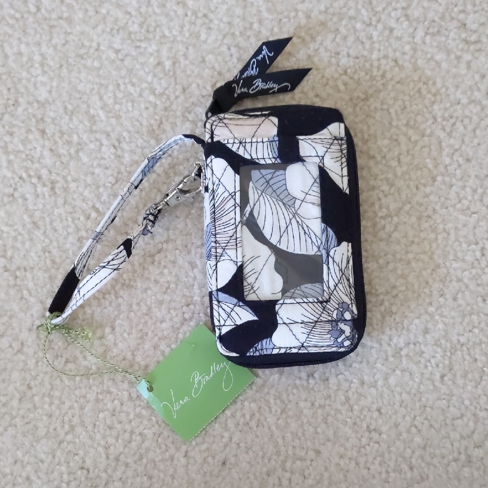 Vera Bradley Black and White Quilted All In One Wristlet Camellia Phone Case